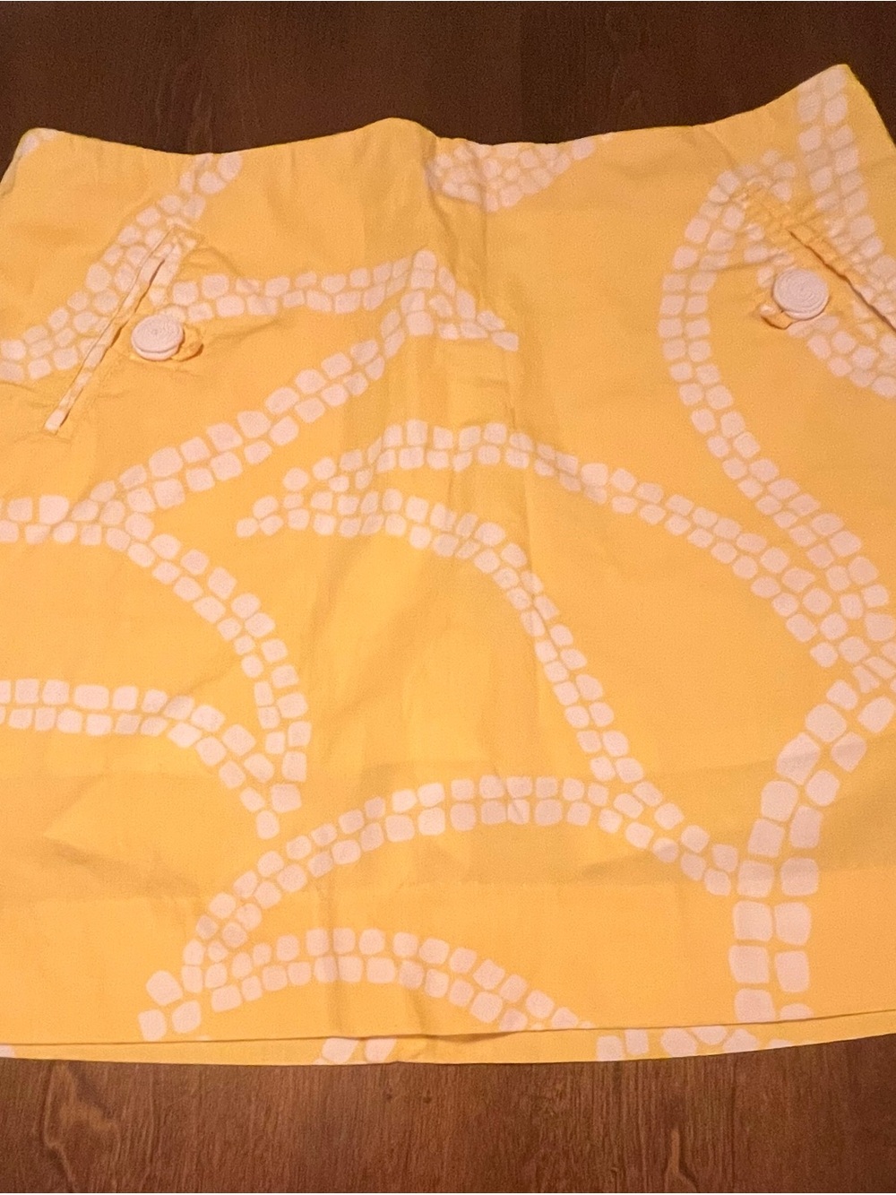 Lilly Pulitzer Yellow and White Mini Skort